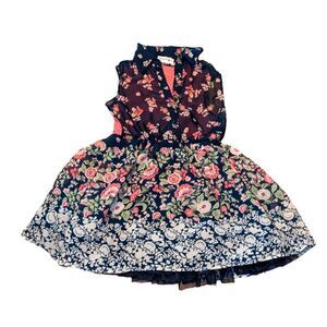 GIRLS XXS 4/5 FLORAL LACE & SHEER DRESS